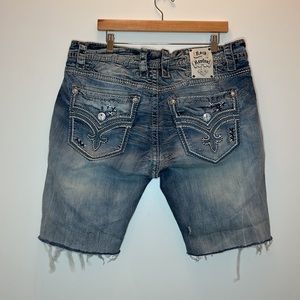 ROCK REVIVAL men’s cutoff denim jeans short Size 38